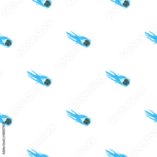 Comet fly seamless pattern. Design meteorite rain . Repeated