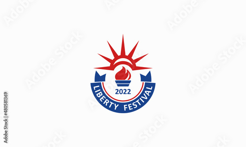 vector graphic illustration design for combination pictogram and emblem logo america, usa, liberty festival