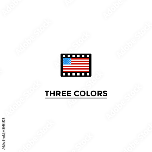 movie logo with three colors