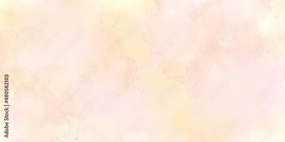 Abstract design watercolor picture painting illustration background. Retro soft pastel pink watercolour background painted on white paper texture. Abstract coral shades aquarelle illustration. 