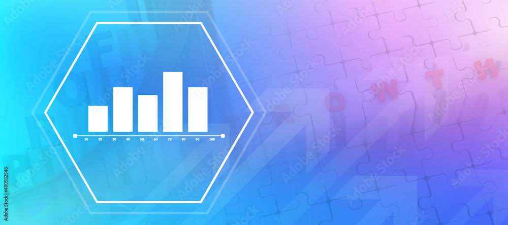 Fototapeta premium 2d rendering Stock market online business concept. business Graph