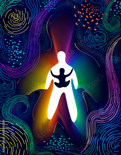 Photography soul in meditation by energies