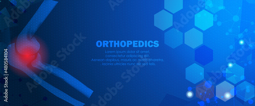 Abstract science medical orthopedics of elbow and arm injury. The concept for hospital and research.