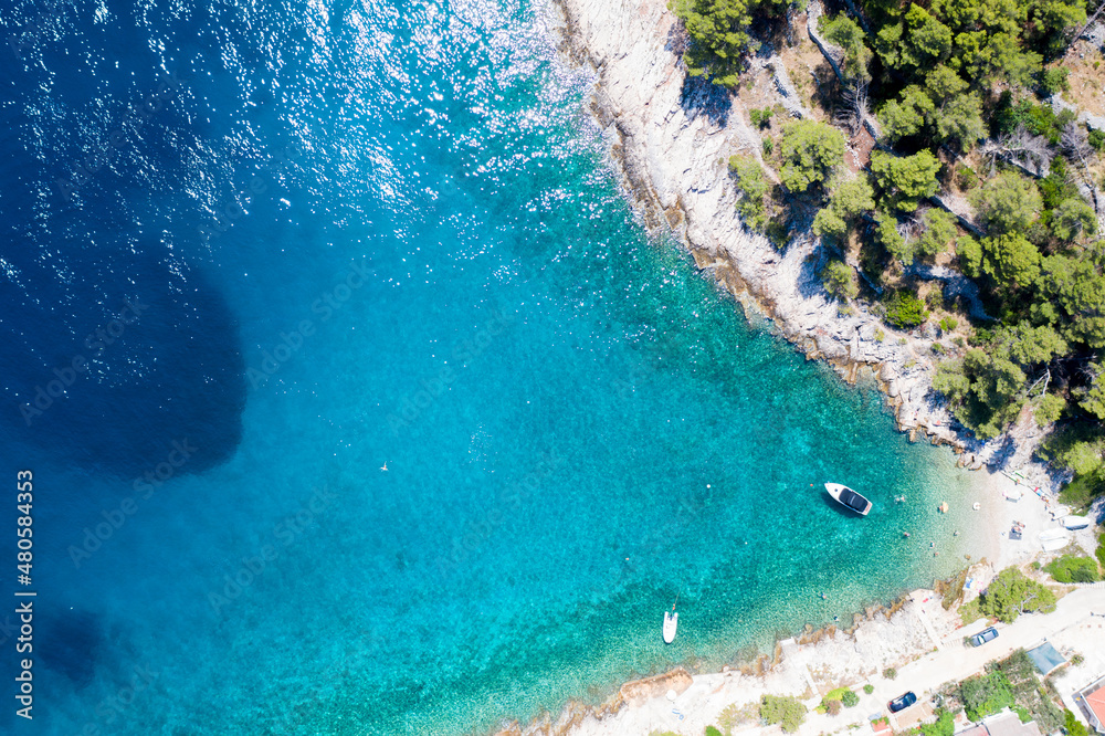 Bay near Stomorska village on the island of Šolta in the summer