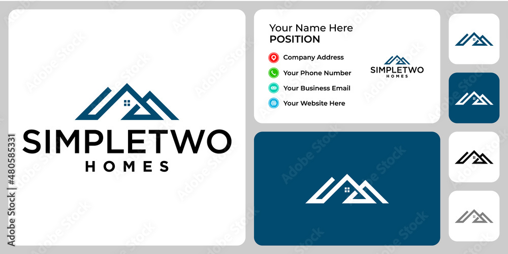 Two home logo design with business card template.
Two home logo design with business card template.