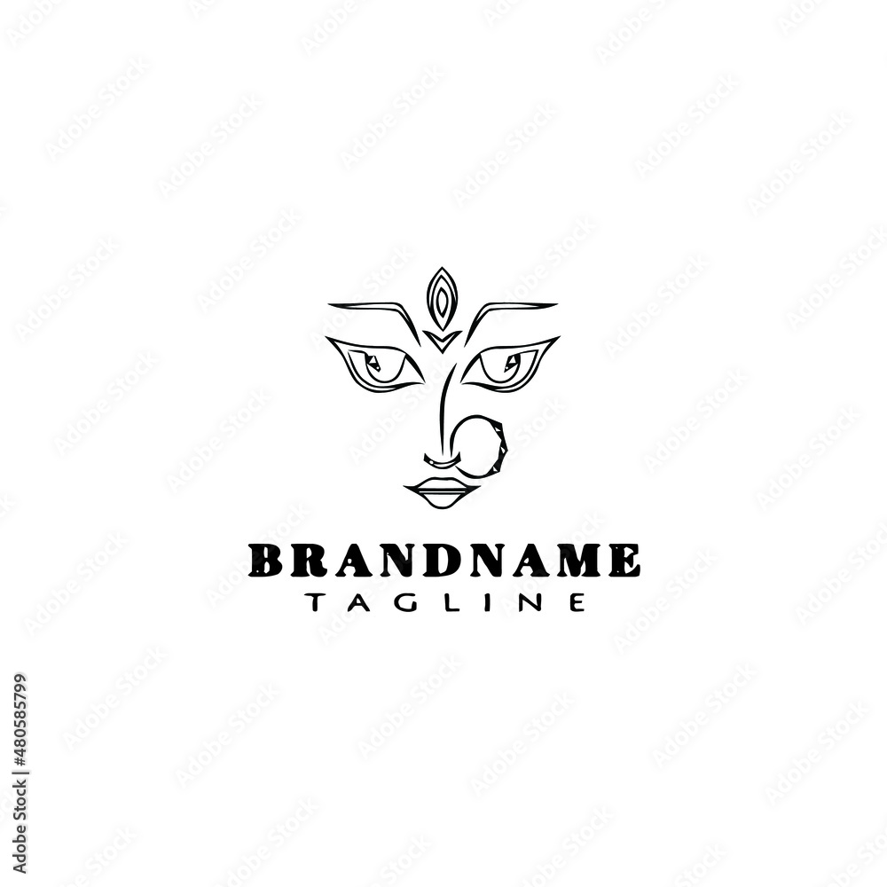 durga goddess of power, divine mother of the universe logo cartoon icon design black isolated vector illustration durga goddess of power, divine mother of the universe logo cartoon icon design black isolated vector illustration