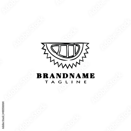 durian fruit logo cartoon icon design template black isolated illustration