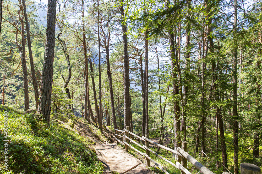 The San Francesco trail and the Riva waterfalls in South Tyrol The San Francesco trail and the Riva waterfalls in South Tyrol