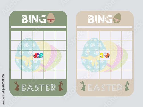 Bingo Easter blank cards with trendy colors