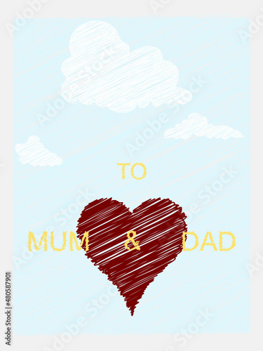 Scribbleb love card for mum and dad