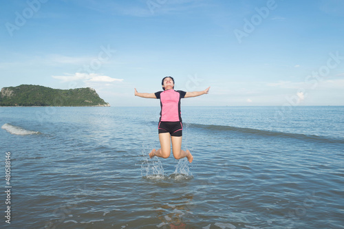 woman jumping