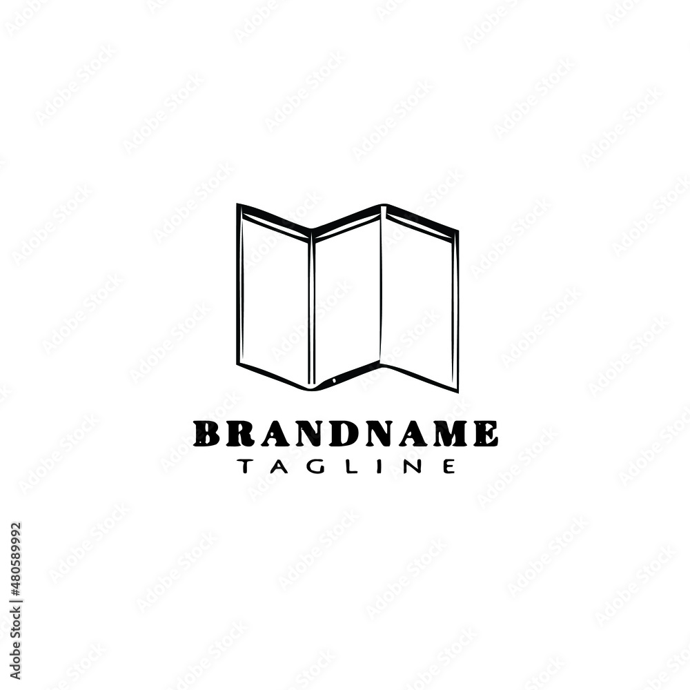 maps paper logo icon design template vector illustration