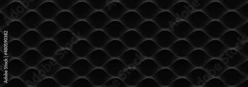 Abstract mesh wave-like design elements on black background. creative lines Vector illustration EPS 10