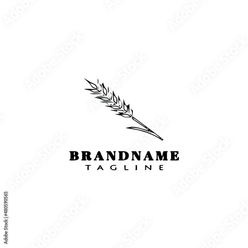 wheat stalk cartoon logo icon design template illustration