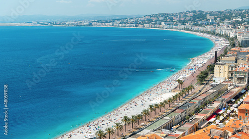 View of the cote d'Azur in Nice, France
