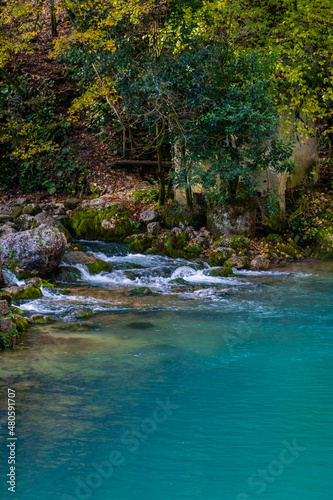 Wallpaper Mural Landscape with a mountain river in late autumn. Bzyb river in the Caucasus mountains in Abkhazia. Torontodigital.ca