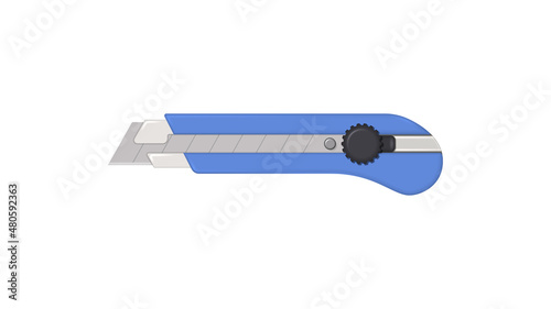 Office knife on white background. Vector illustration.