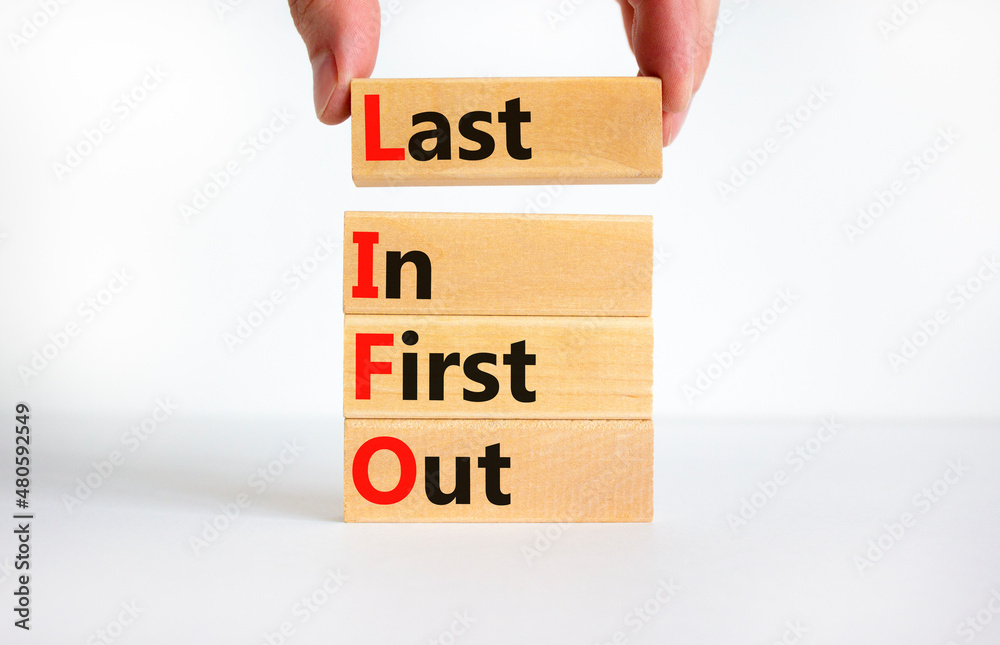LIFO last in first out symbol. Concept words LIFO last in first out on ...