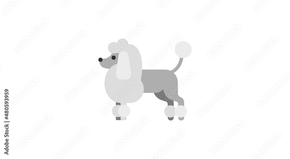 Vector Poodle Dog Icon Isolated On White Background Vector Poodle Dog Icon Isolated On White Background