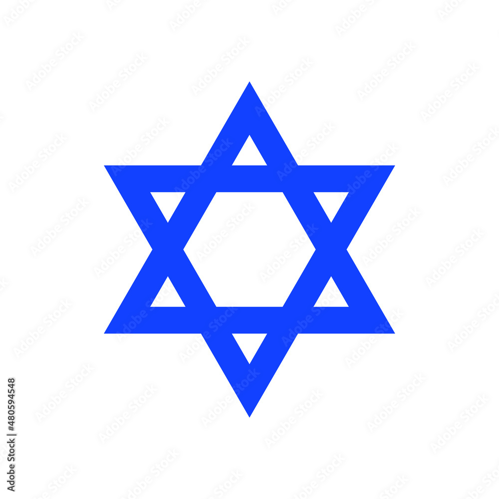 Star of David. Six-pointed star, hexagram. Seal of King Solomon. Symbol of Israel. Isolated vector illustration on white background. Star of David. Six-pointed star, hexagram. Seal of King Solomon. Symbol of Israel. Isolated vector illustration on white background.