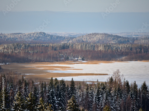 Winter landscape in Lahti region, Finland