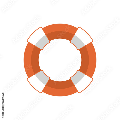 Lifebuoy. Help for the drowning. Isolated vector illustration on white background.