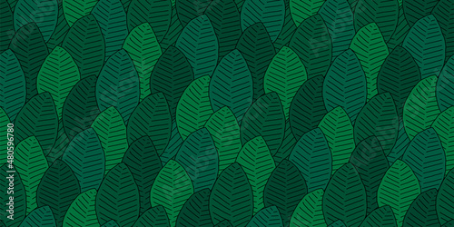 Leaves illustration background. Seamless pattern.Vector. 葉っぱのイラストパターン
