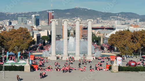 Marathon at Plaza of Spain in Barcelona, Spain