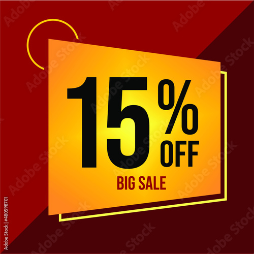 15% DISCOUNT TAG - YELLOW LABEL