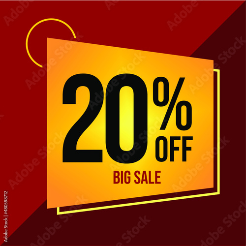 20% DISCOUNT TAG - YELLOW LABEL