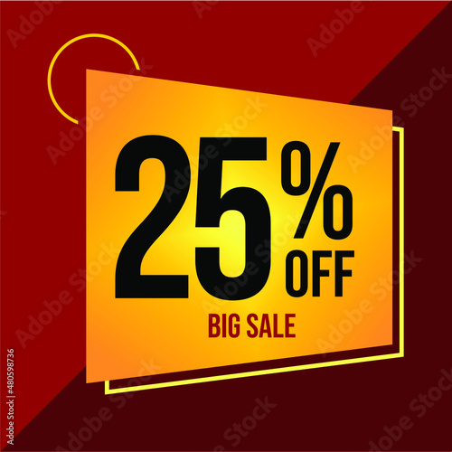 25% DISCOUNT TAG - YELLOW LABEL