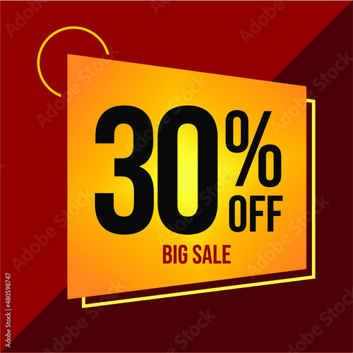 30% DISCOUNT TAG - YELLOW LABEL