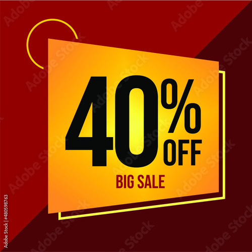 40% DISCOUNT TAG - YELLOW LABEL