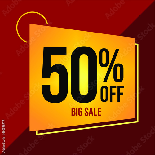 50% DISCOUNT TAG - YELLOW LABEL