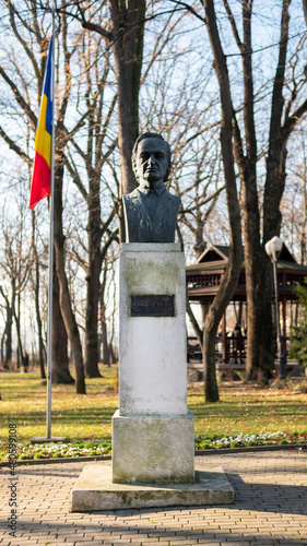View of Grigore Vieru monument in Copou Park in Iasi, Romania photo