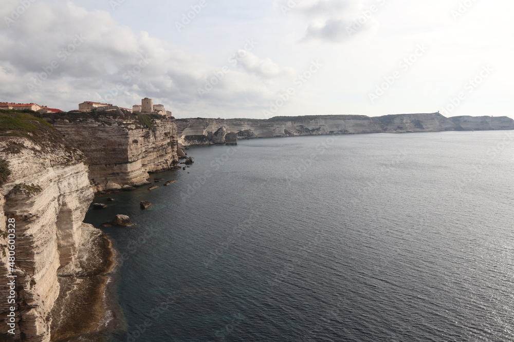 View of the cliff and the sea from Bonifacio