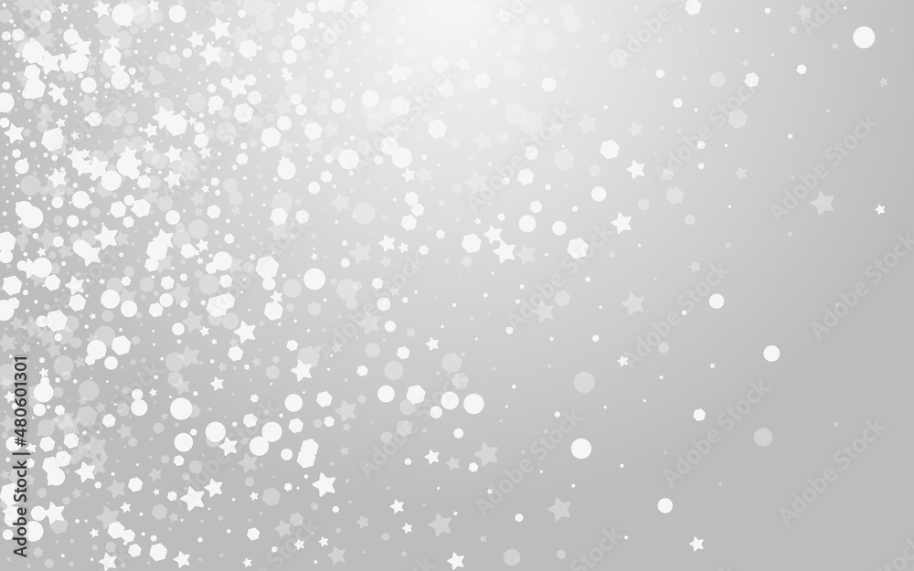 White Dots Vector Grey Background. Silver Festive