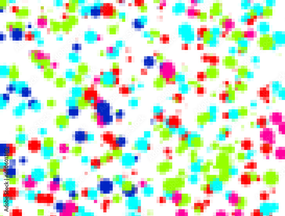 Fototapeta premium Multicolored pixels on a white background. 3D rendering