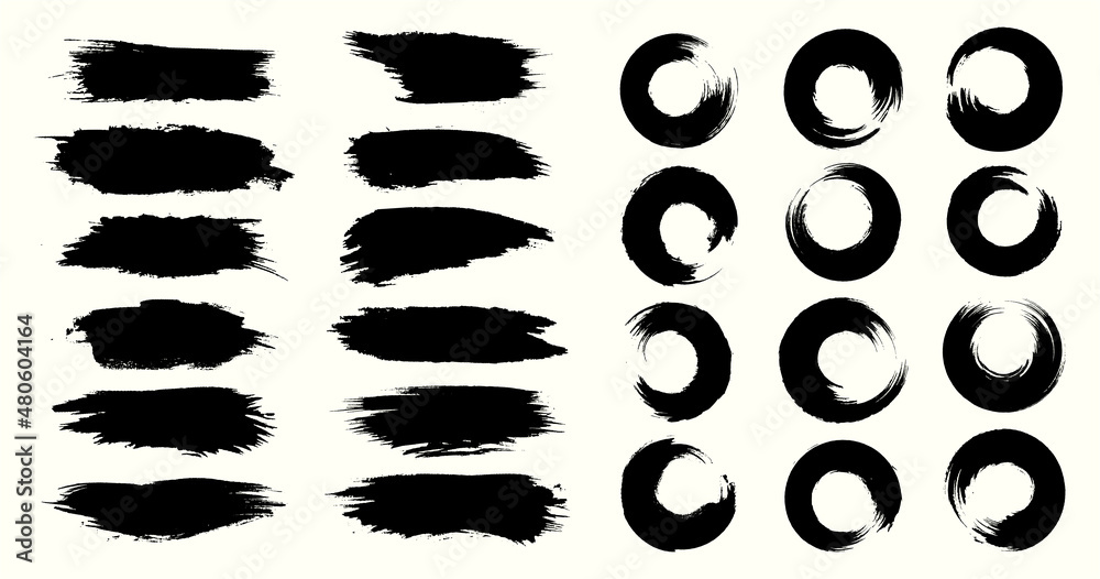 Black set paint ink brush brush strokes brushes frames box grungy brushes collection Black set paint ink brush brush strokes brushes frames box grungy brushes collection