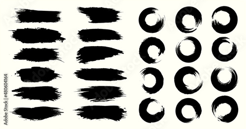 Black set paint ink brush brush strokes brushes frames box grungy brushes collection