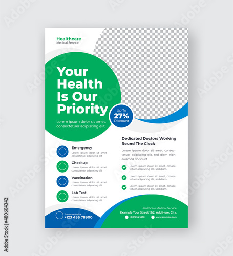 Medical healthcare social media post and web banner design template