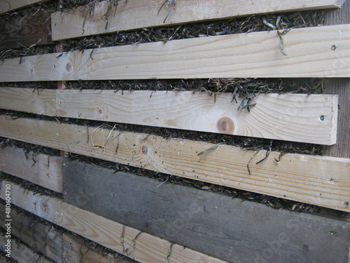 Seagrass as sustainable, ecological and renewable houses insulation install