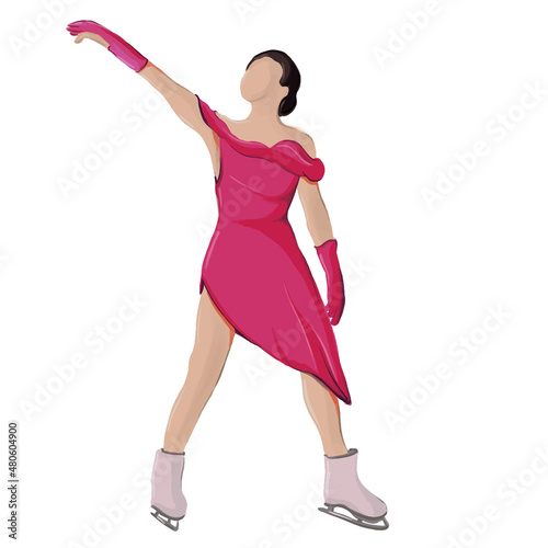 Figure skating. Athletes Winter sport illustration