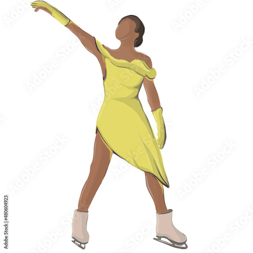 Figure skating sport vector illustration