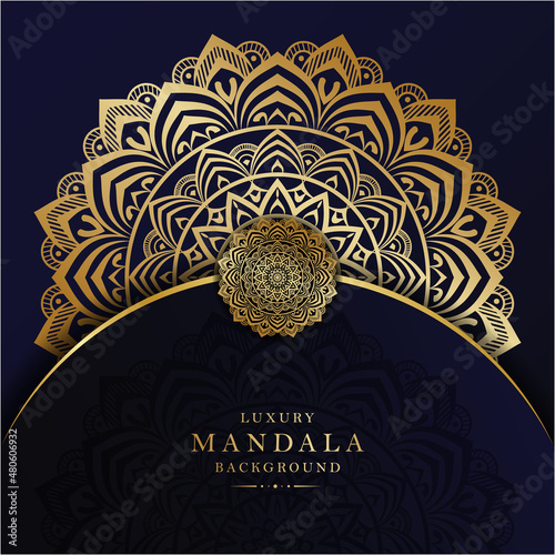 Beautiful luxury mandala background with golden
