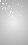 Silver Snowflake Vector Gray Background. Sky Snow