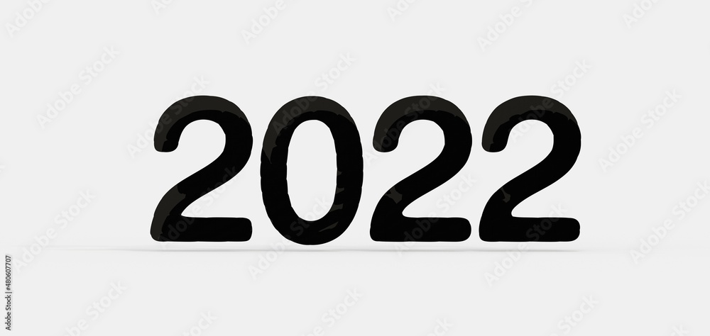 Happy New Year 2022. 3D illustration numbers isolated Happy New Year 2022. 3D illustration numbers isolated