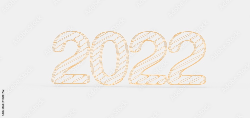 Typography design of 2022 with 3d style design Typography design of 2022 with 3d style design