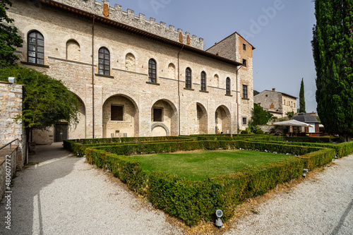 The garden of the Renaissance building Palazzo Ducale in Gubbio, Umbria, Italy