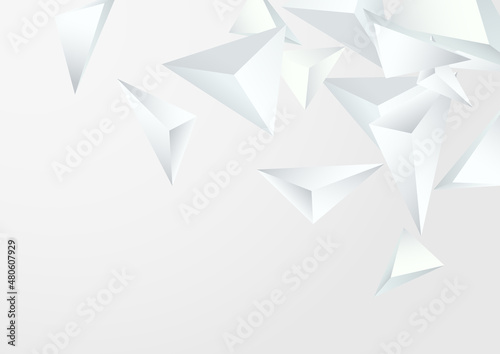 White Triangle Dynamic Vector Gray Background.